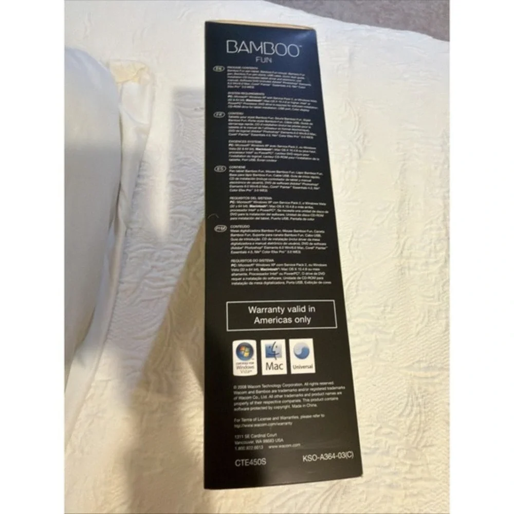 New Wacom Bamboo Fun CTE-450S Drawing Tablet Pen & Mouse Windows Mac USB    4027